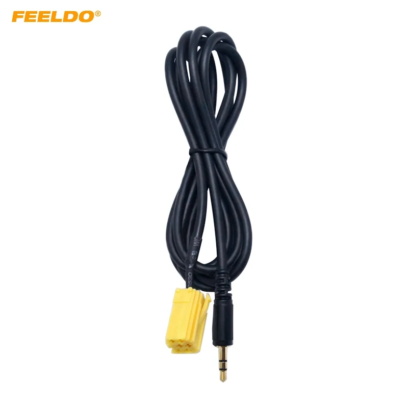 FEELDO 5Pcs Car Stereo Aux input Cable Adaptor 3.5MM Audio Player For Fiat Grande Punto Alfa 159 #FD-4070