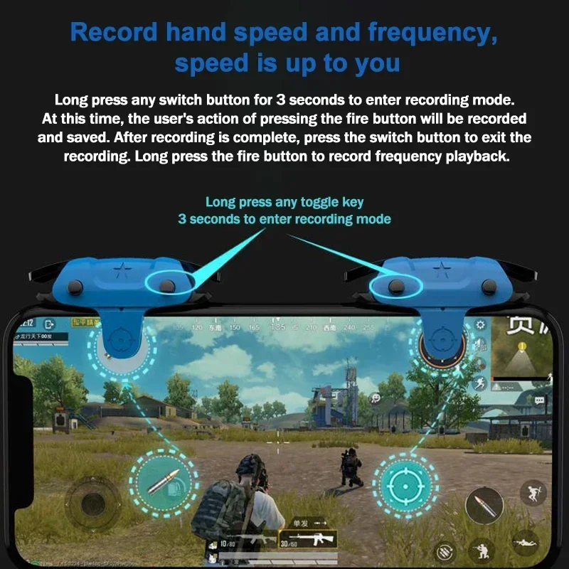 Z1 4 dedos jogo do telefone móvel gatilho objetivo tiro l1 r1 botão chave para iphone android pubg 40mah gamepad joystick controlador