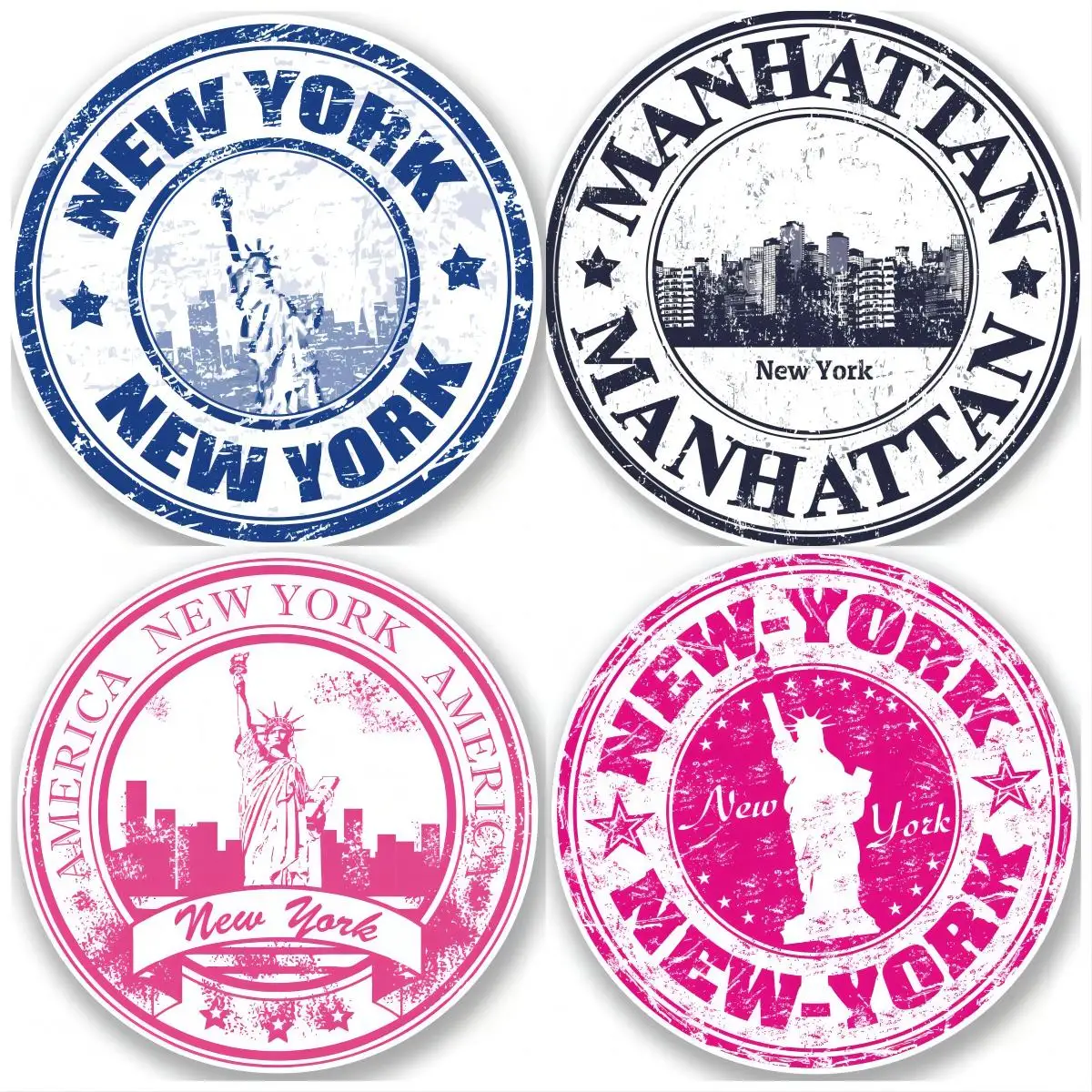 Manhattan New York Vinyl Sticker iPad Laptop Car Luggage Travel Tag Motorcycle Waterproof Decor Reflective Sunscreen Decals