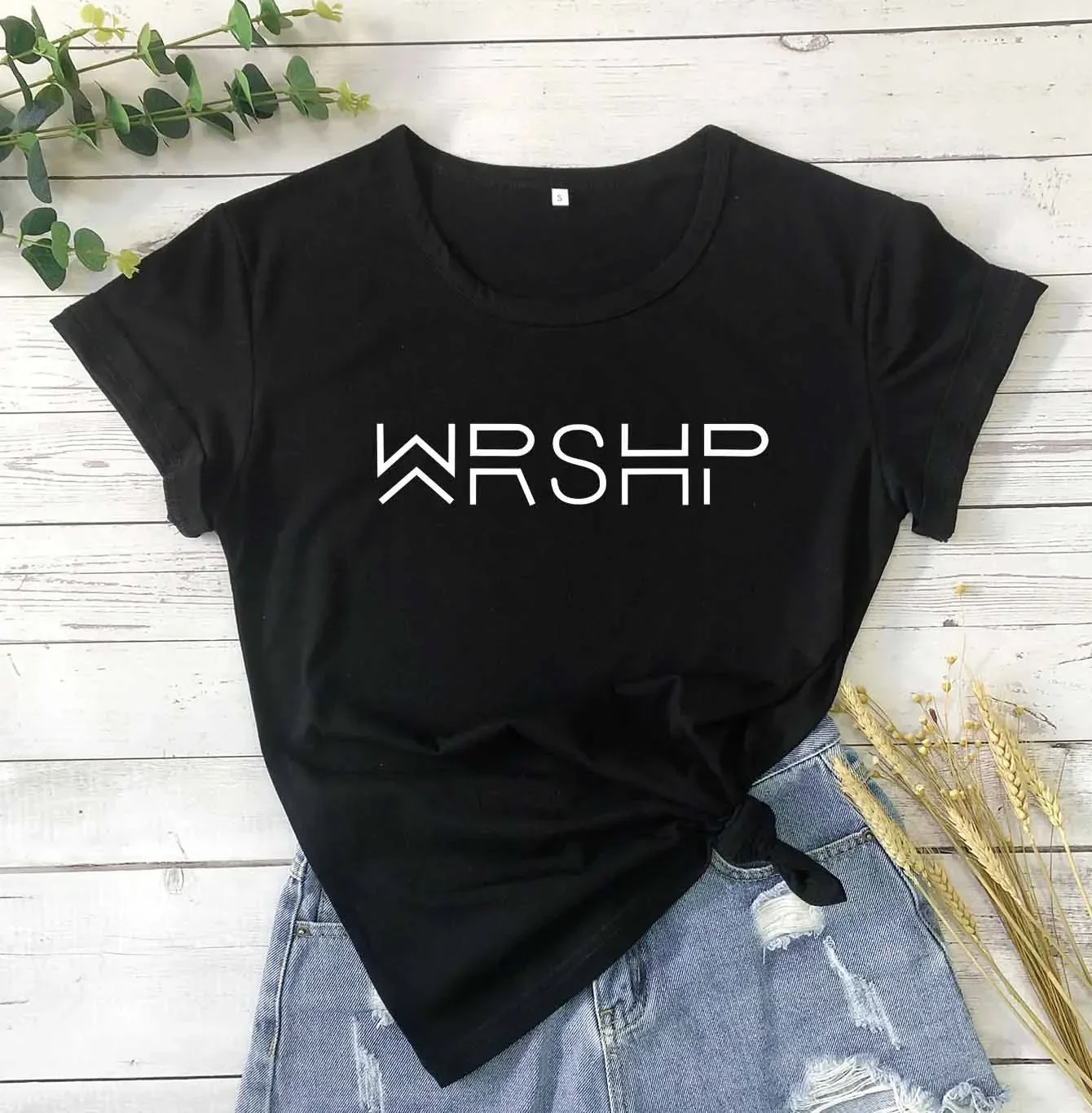 Wrshp T Shirt Women Streetwear Summer Fashion Motivation Clothes Jesus Faithful Graphic T-shirts Easter Top Streetwear Top