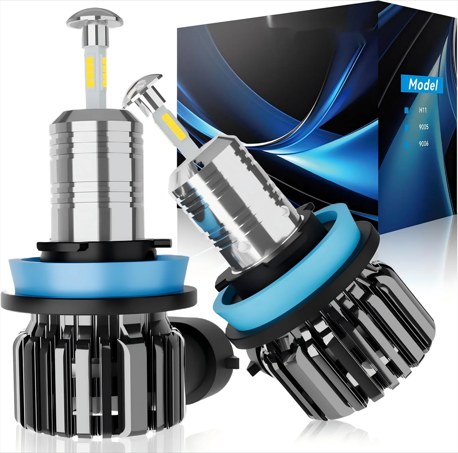 

2PCS H11 H8 H9 LED headlight 9005 9006 HB3 HB4 Fog Bulbs, 6500K Cool White Fog Light Bulbs, 1:1 Design with Cooling Fan