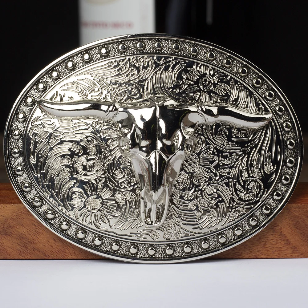 Bull Schedel Legering Gesp Western Cowboy Stierenvechter Gesp Zonder Riem