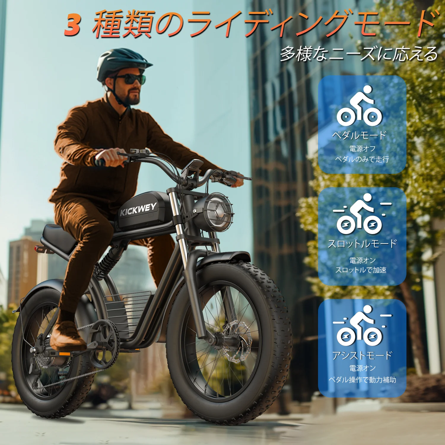Kickwey K7 Max 電動自転車 1500W×2 23Ah×2 特別割引