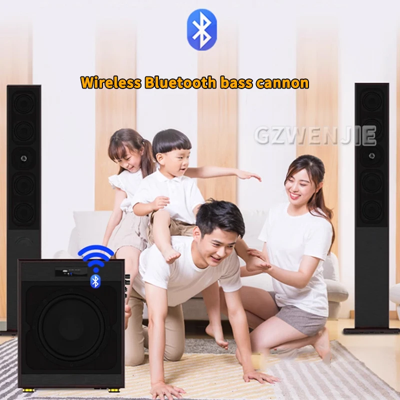 10 Inch High Power TV Living Room KTV Bluetooth 4.2 Speaker Stereo Sound Subwoofer Speaker 2.1 Home Theater System Audio Set 4Ω