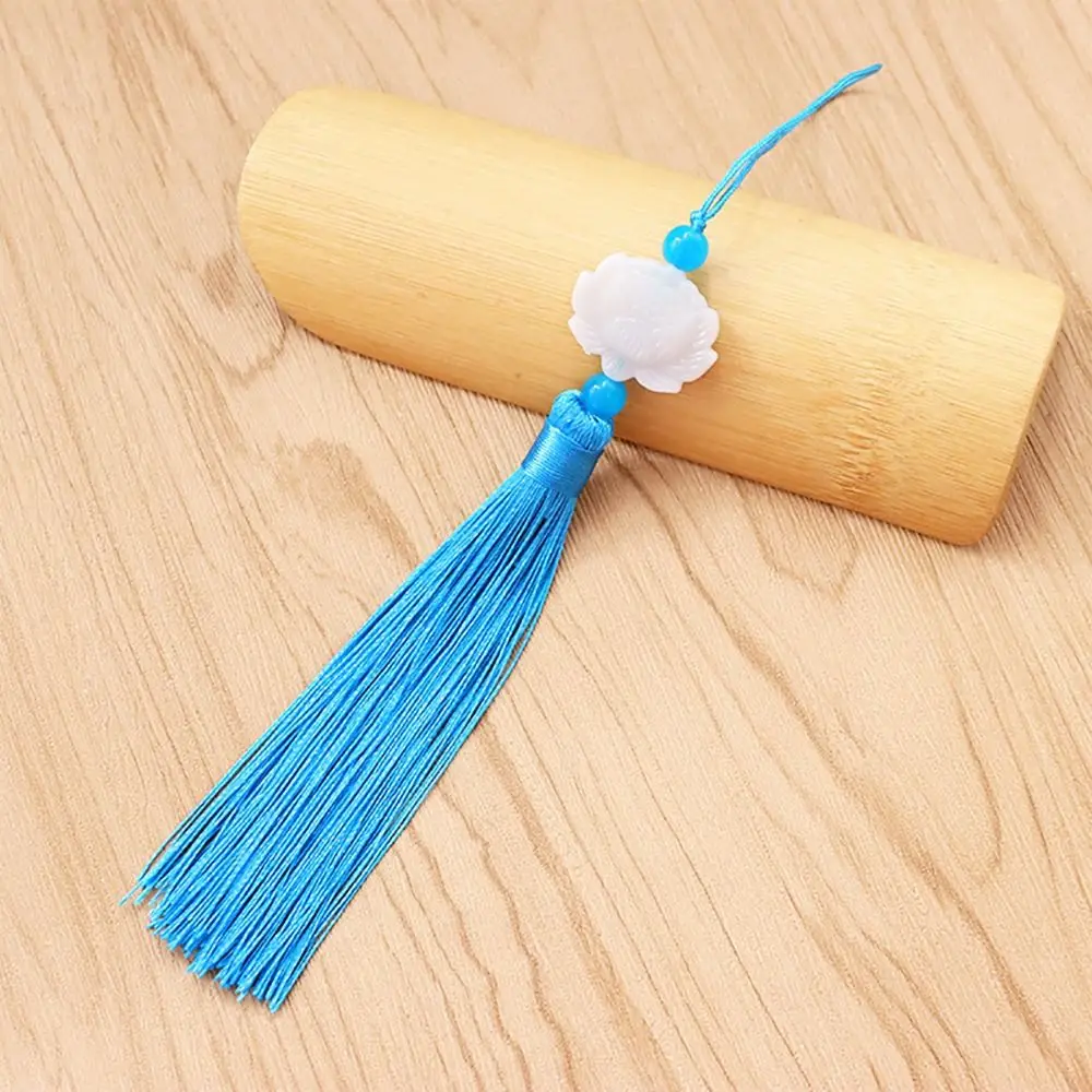 1Pcs Ancient Chinese Style Knot Jade Beads Tassel Fan Falling Ornaments Hanfu Decorative Silk Tassels Clothing Pendant