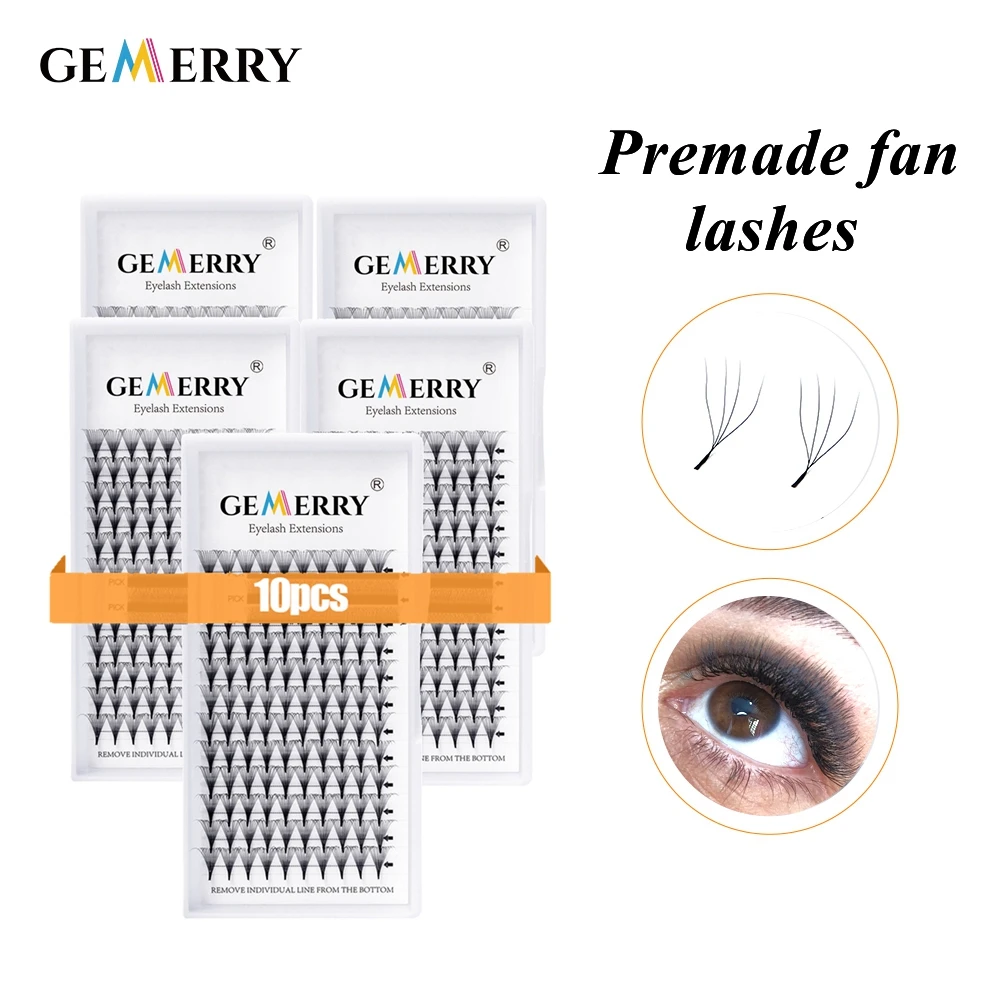 

Gemerry Wholesales Premade Fan Lashes 3D 6D 8D 16D 20D Soft Faux Mink Eyalashes