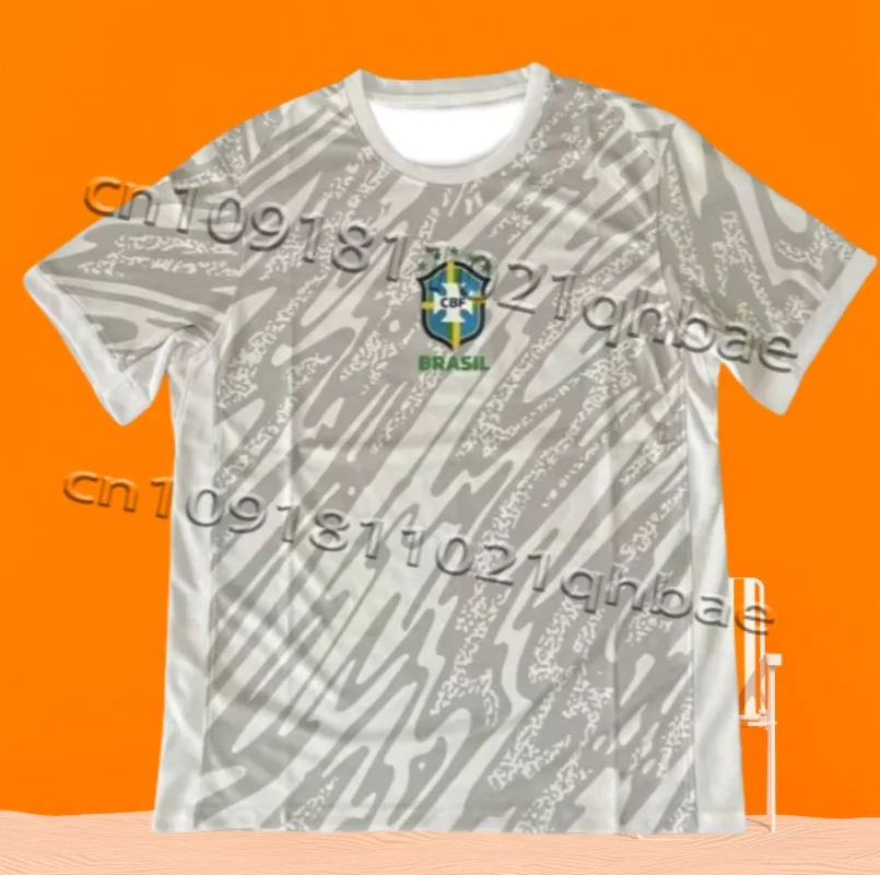 

Brazil Style 2025 New White Gray T Shirts Soccer Football Jersey Summer Breathable Quick Drying Training Shirts for Men MOTOTops