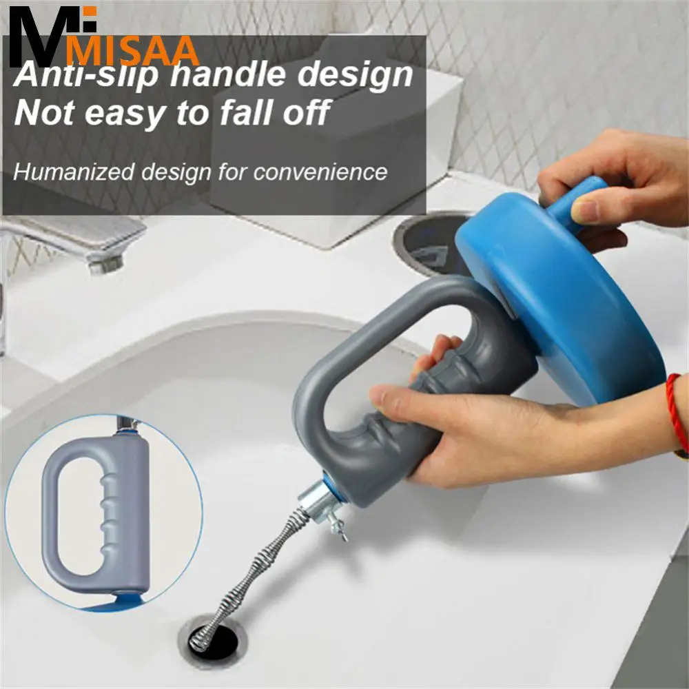 Drain Unblocker Long-lasting Durability Heavy-duty Steel Cable Plastic Blue Household Tools Toilet Sewer Blockage Cleaner Steel