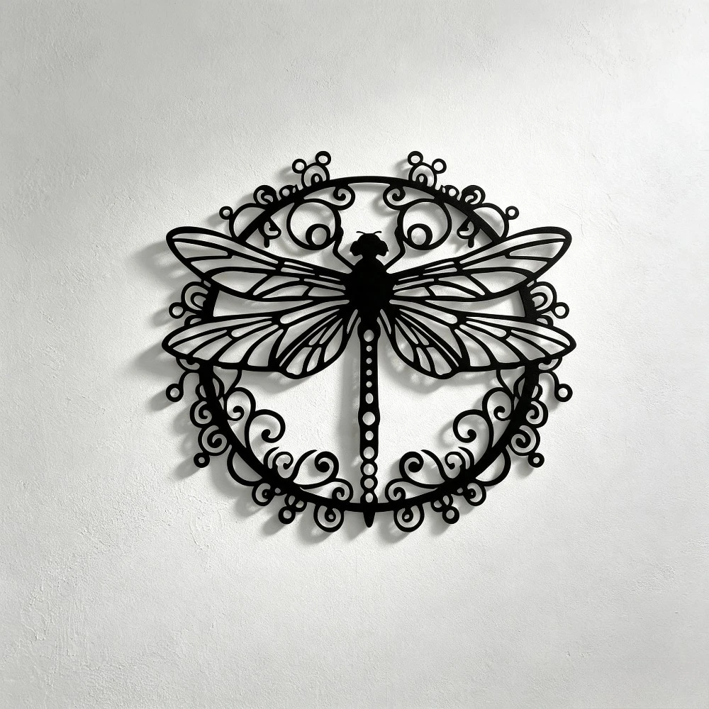 CIFBUY Iron Wall Art Dragonfly Metal Sculpture Rustproof Hanging Plaque Home Garden Outdoor Living Room Decor Sign