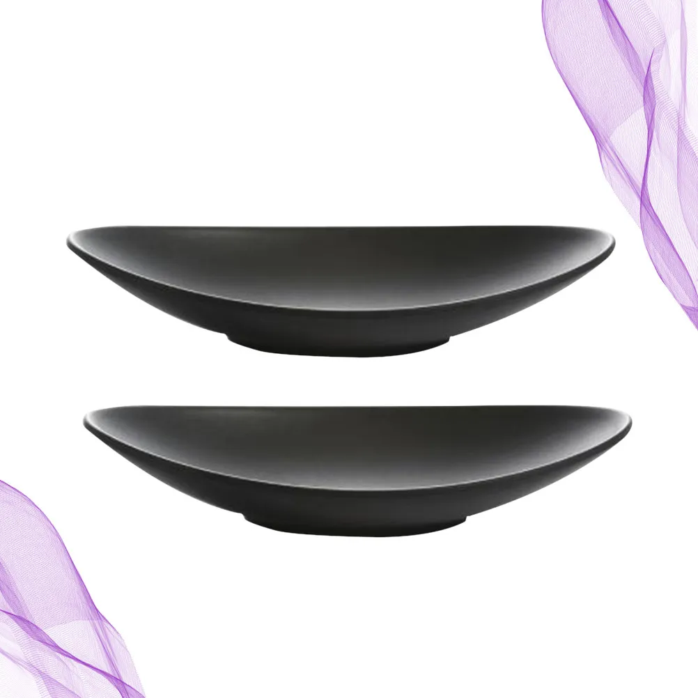 2Pcs Boat Shape Melamine Sushi Tray Solid Heat Insulating Sashimi Dish for Catering School Restaurant Hotel Indoor Bbq Dining