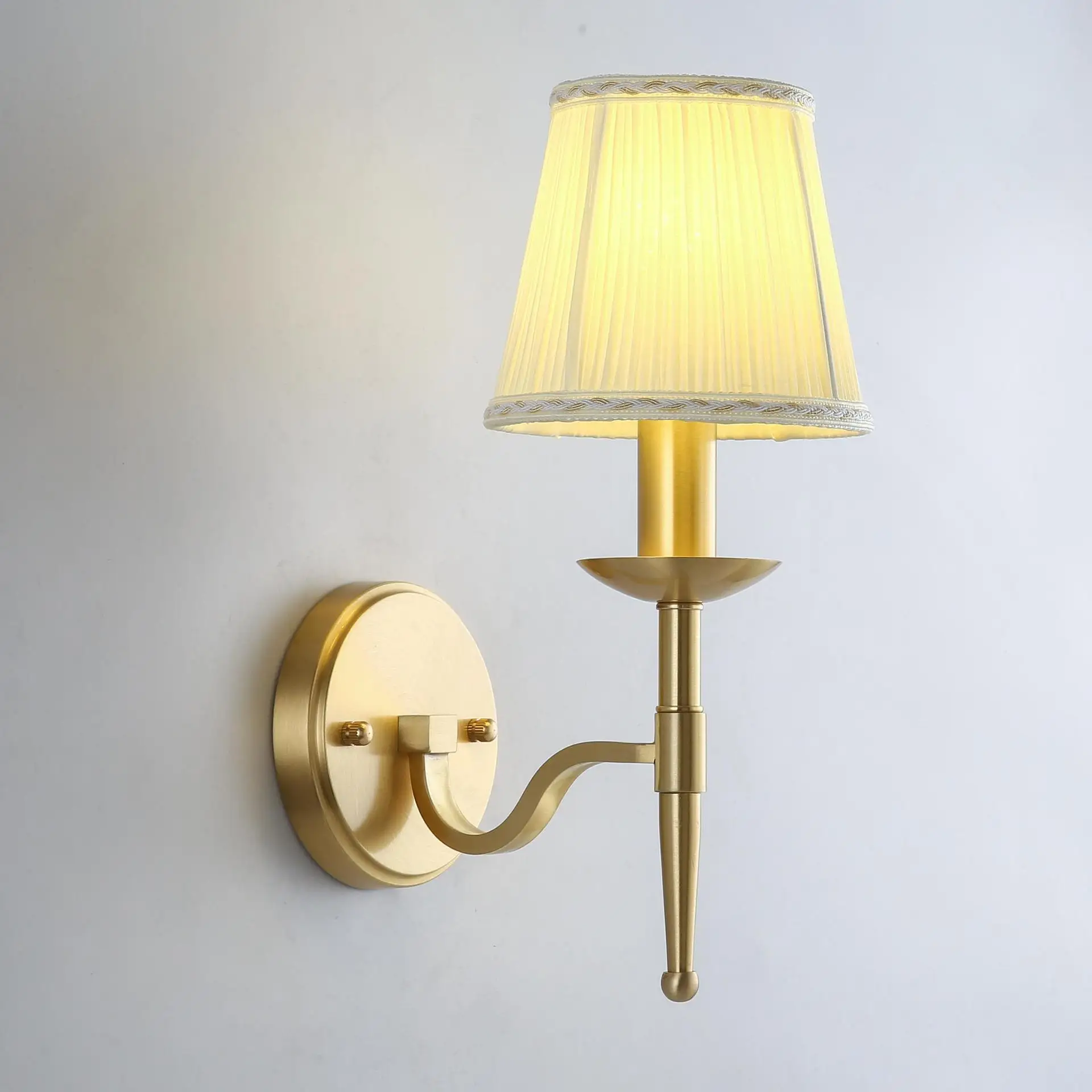 Todo cobre, premium, americano, simple, lujo ligero, sala de estar, TV, pared de fondo, lámpara de pared, retro