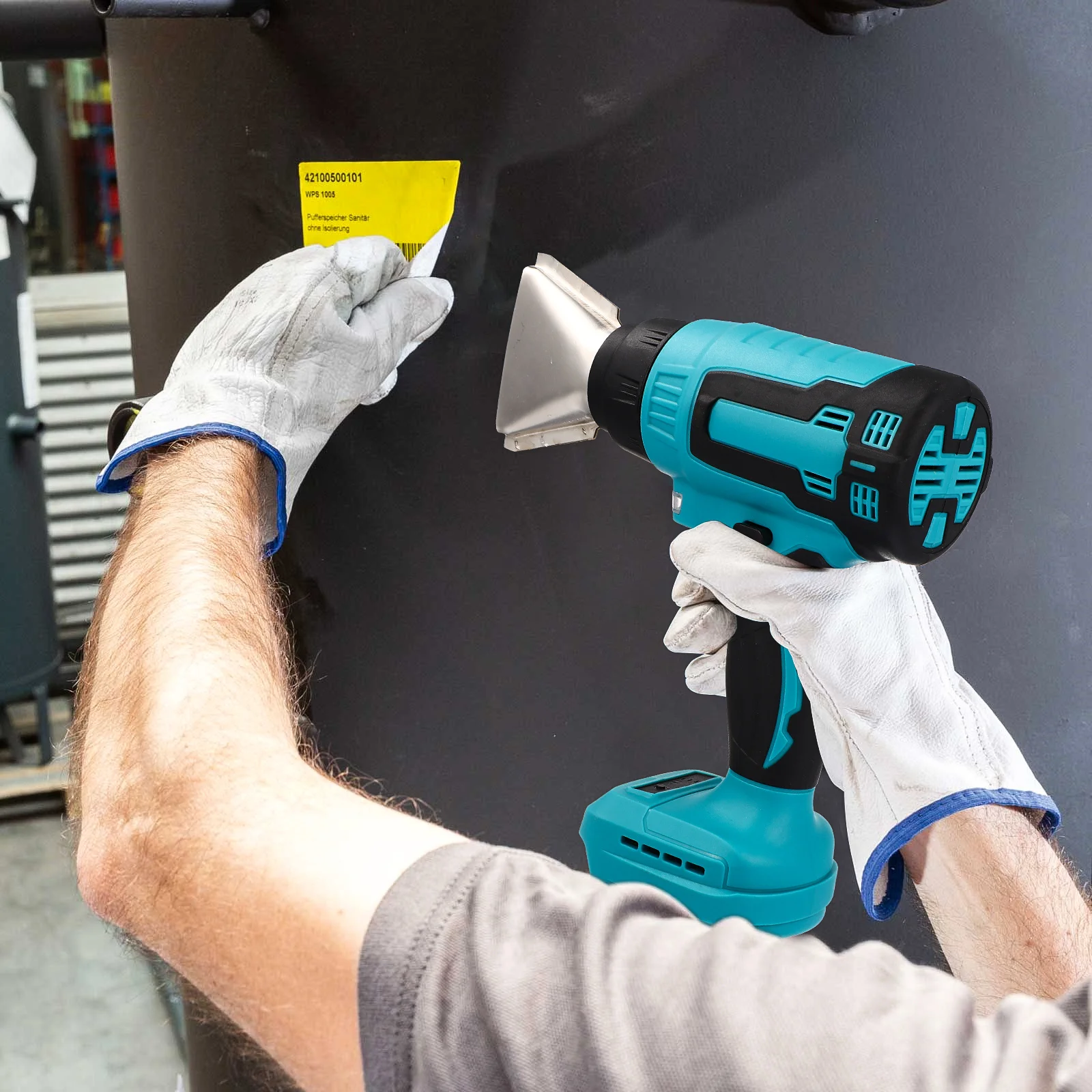 

4pcs Wireless Hot Air Blower 18V Fast Heating Portable Electric Heater For Car Handheld Cordless Tool With Led Light 4 Nozzles