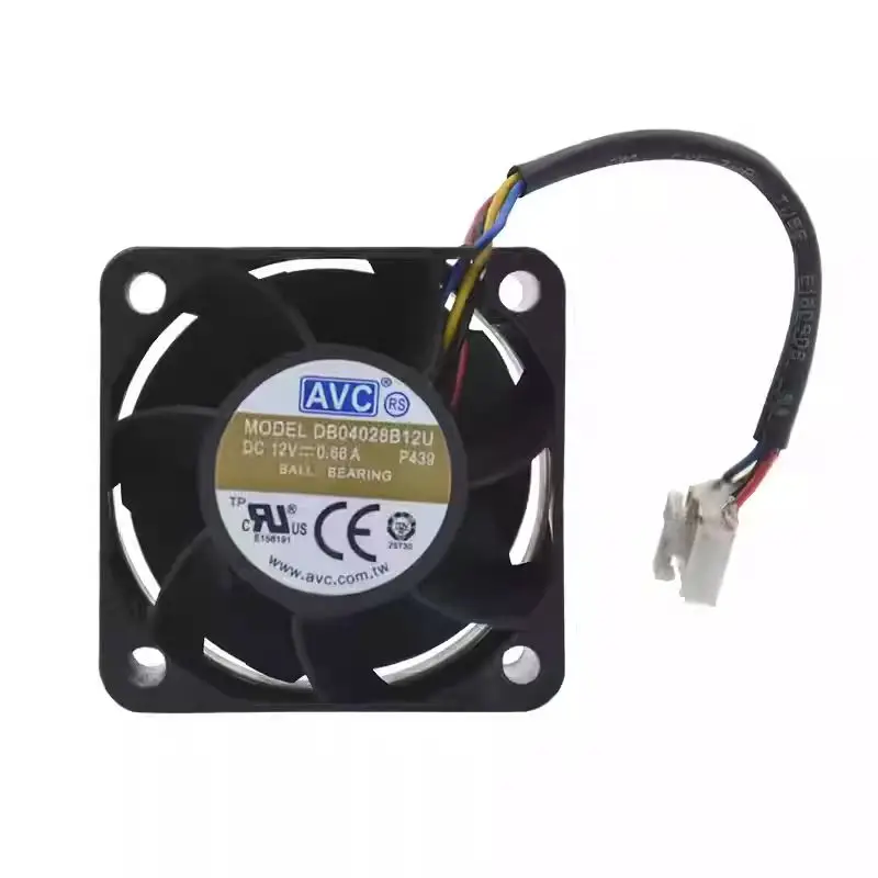 For AVC DB04028B12U P066 DC 12V 0.66A Cooling Fan For Server Square Fan 40x40x28mm 40mm 4-Wire