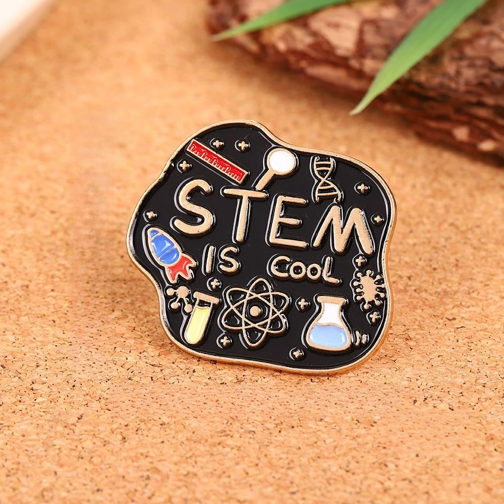 

Science Themed Enamel Pin STEM Brooch Atom DNA Badge for Teacher Student Gift