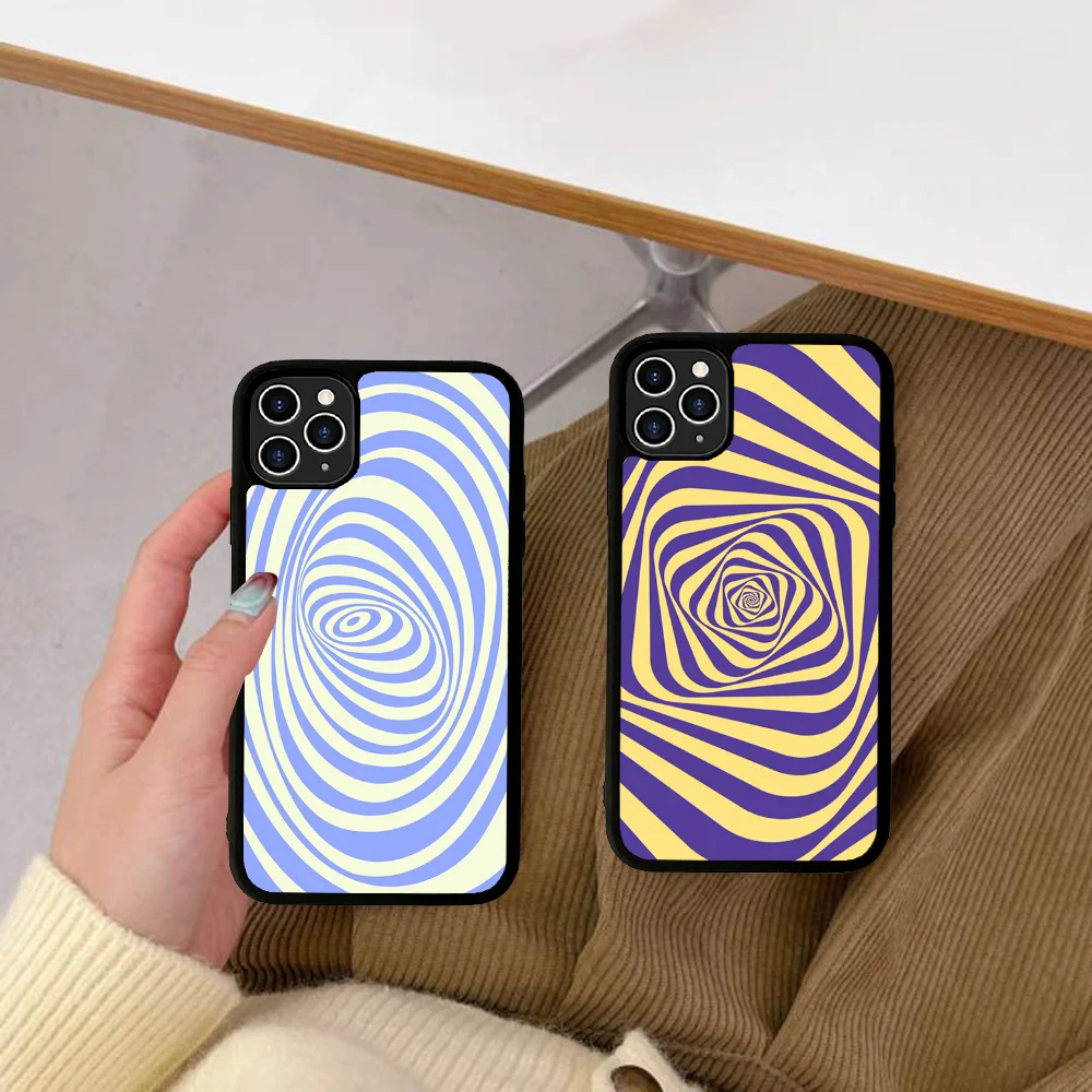 Fashion Swirl Pattern Phone Case Silicone PC+TPU For For IPhone 11 12 13 14 15 16 Plus Pro Max Cover