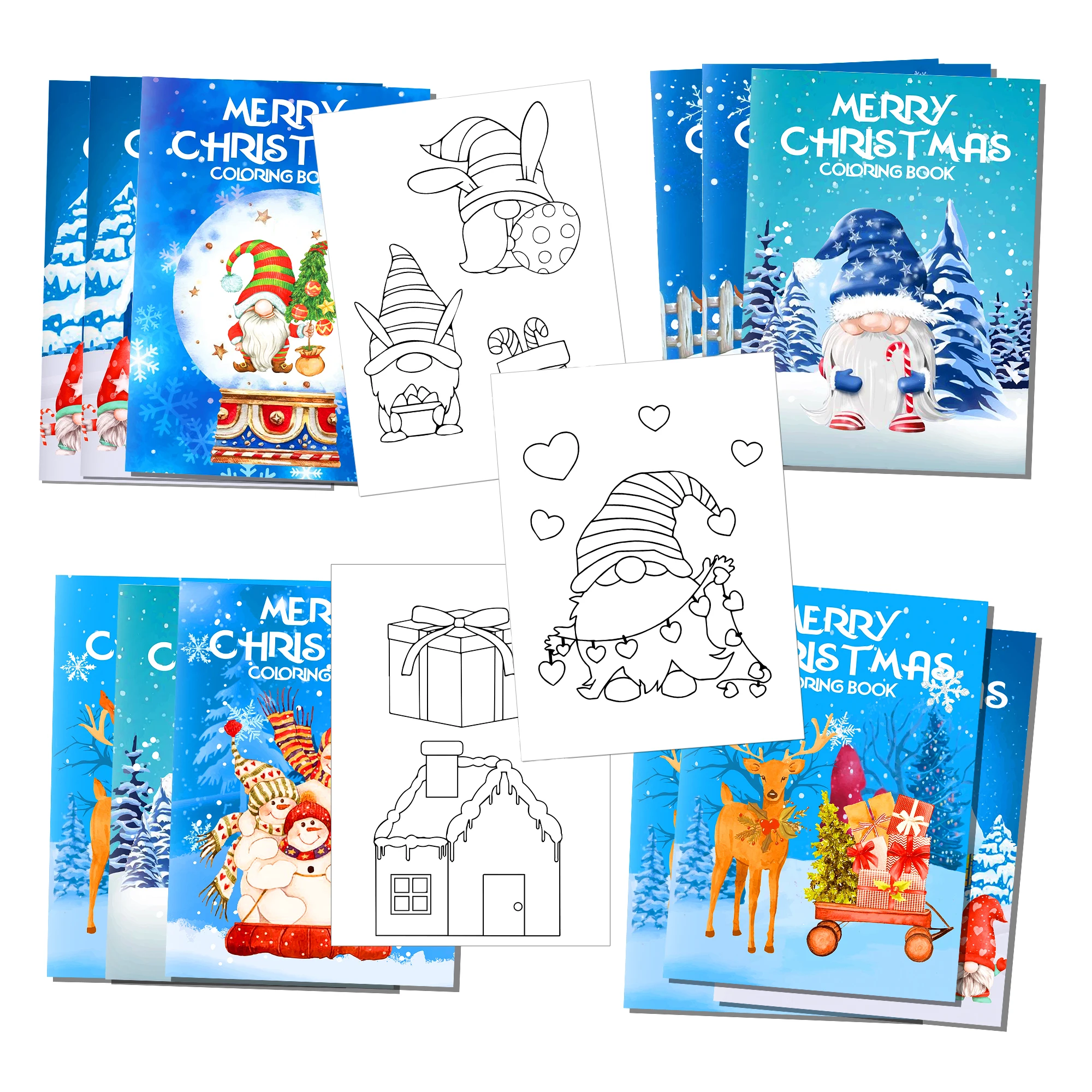 16szt Kreskówka Wesołych Świąt – Winter Clothing Drawing For Kids recenzja i cena