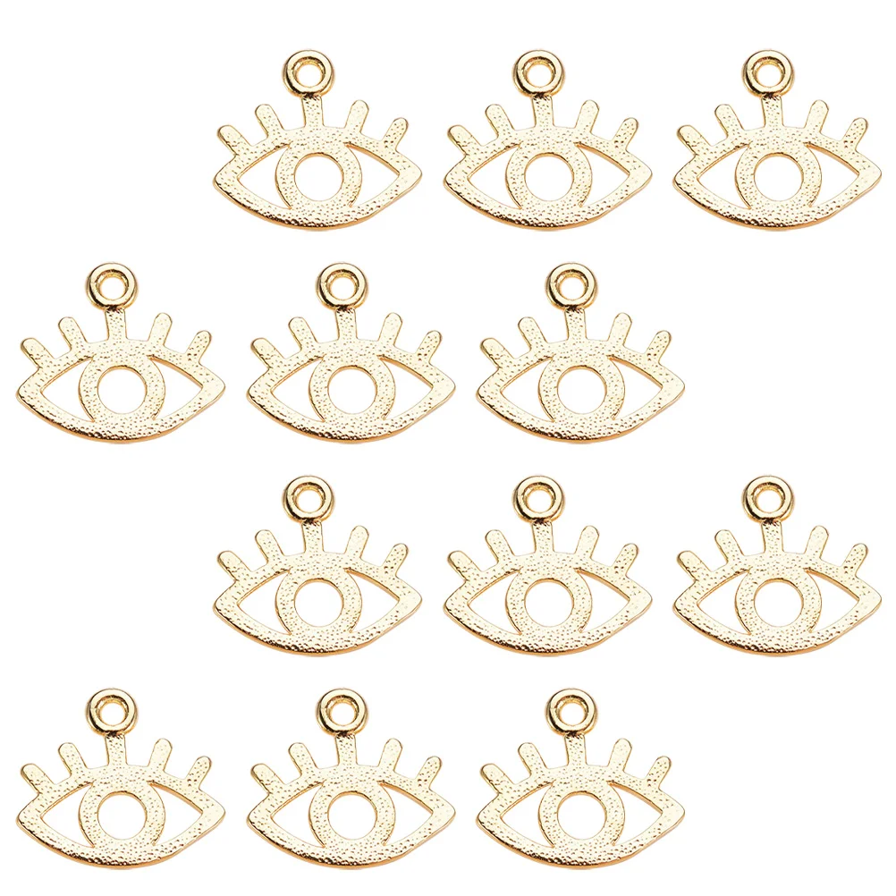 20 Pcs Cutout Eye Pendant Decor Keychain Making Pendants DIY Charms Jewelry Copper Decorate Shaped Craft Miss Bracelet