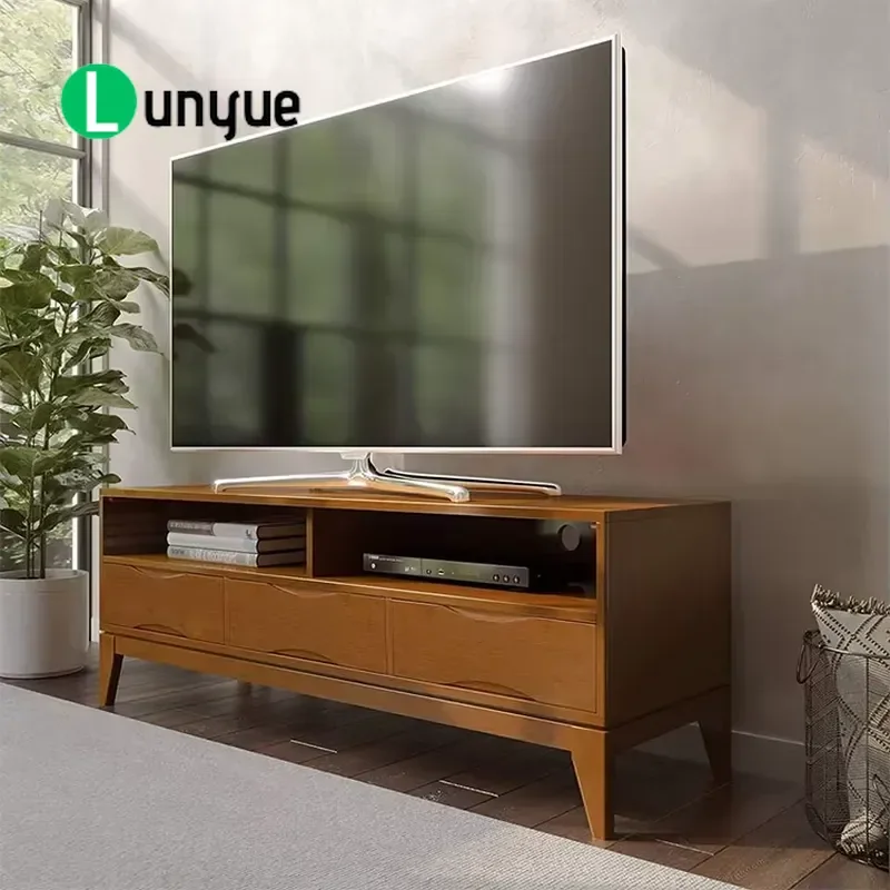 60 Inch Modern TV Cabinet with 3 Drawers Living Room Furniture Storage Console Table for Flat Screen Home Entertainment