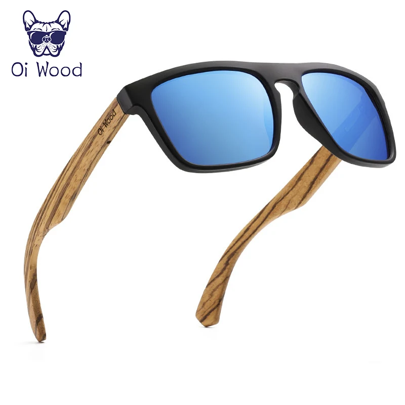 Oi Wood Women Sun glasses Square Sunglasses Wooden Eyeglasses polarized Red Lenses Mens Glasses