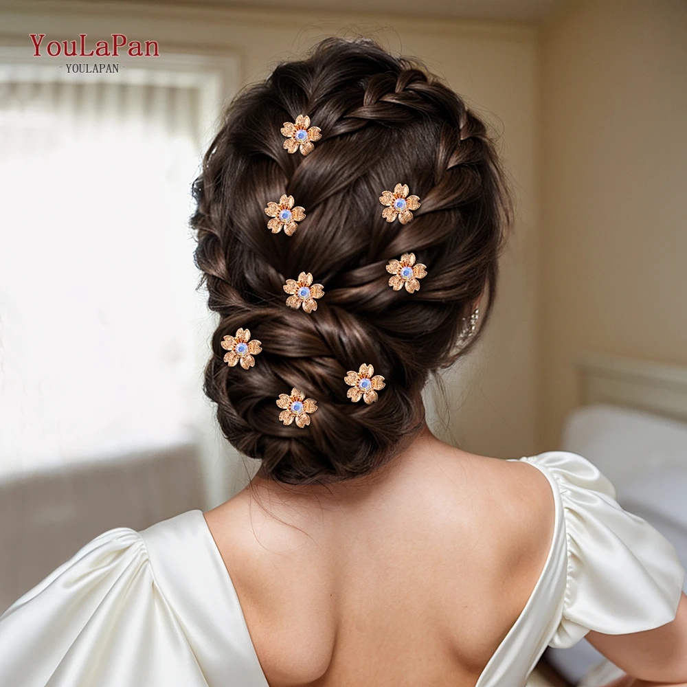 

YouLaPan Bride Hairpins Hair Ornament Golden Color U-shaped Hair Clip Fork Wedding Hair Accessories Hair Clips Hairpin HP767