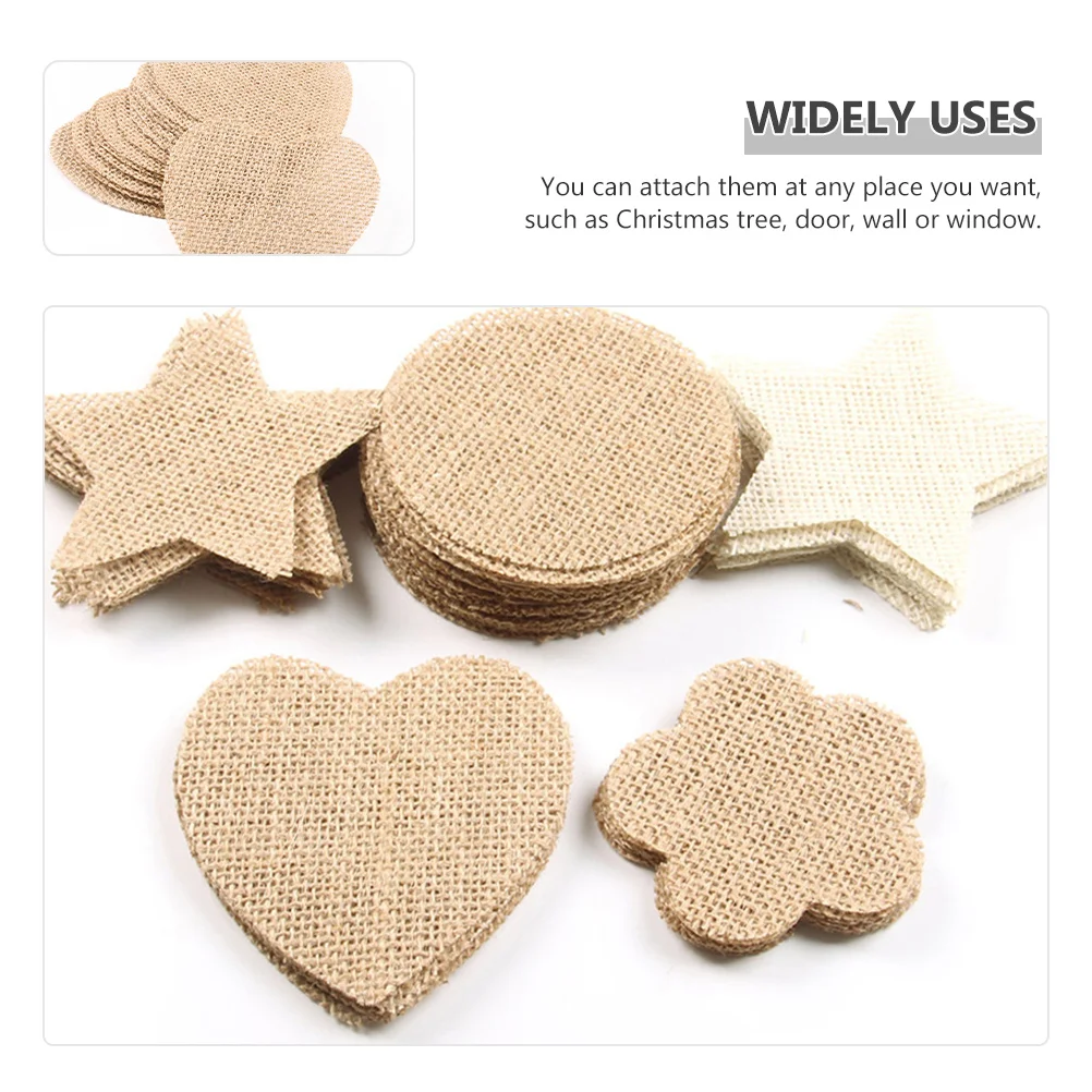 

20Pcs Heart Burlap Cutouts Christmas Hanging Ornaments Xmas Tree Decorations Burlap Craft Shapes Unfinished Christmas Crafts