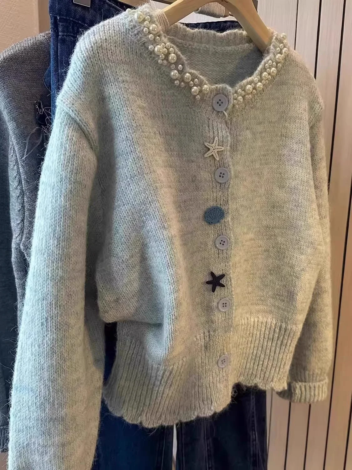 

Мягкий уютный круглый вязаный открытый кардиган Ne, женский осенне-зимний длинный топ све, нежный элегантный новый универсальный женский вязаный топ...