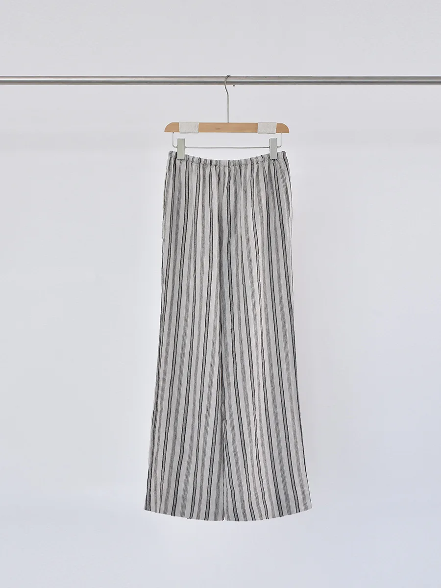 Frauen 2025, Sommer Mode Leinen Gestreiften Casual Hosen Lose Abnehmen Alle-spiel Dape Gerade Breite bein Hosen