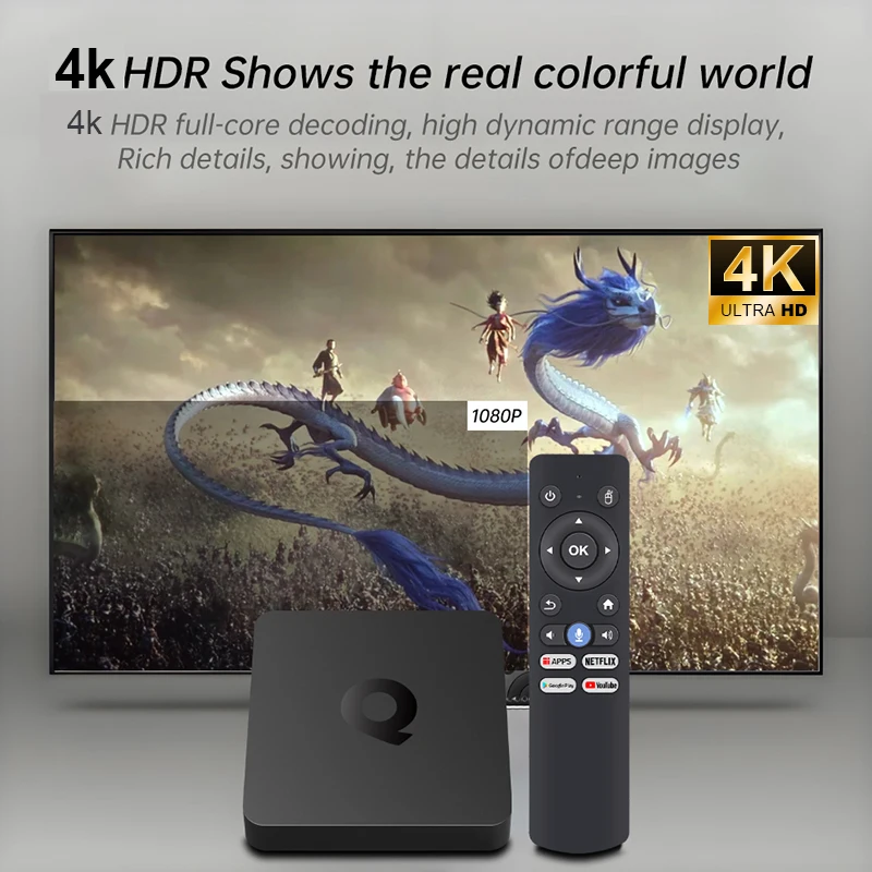 Q1 Smart Android Tv Box Allwinner H313 BT5.2 WiFi 2,4G y 5G compatible con Google Netflix Streaming Media Player Set Top Box