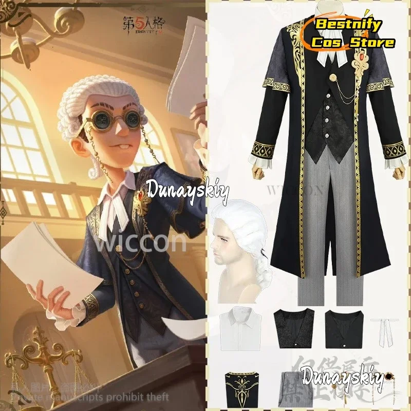 

CosplayAnime Game Identity Ⅴ Cosplay Freddy Riley Lawyer Costume The Weight Of Justice Tailcoat Gothic Coat Wigs Halloween Custo