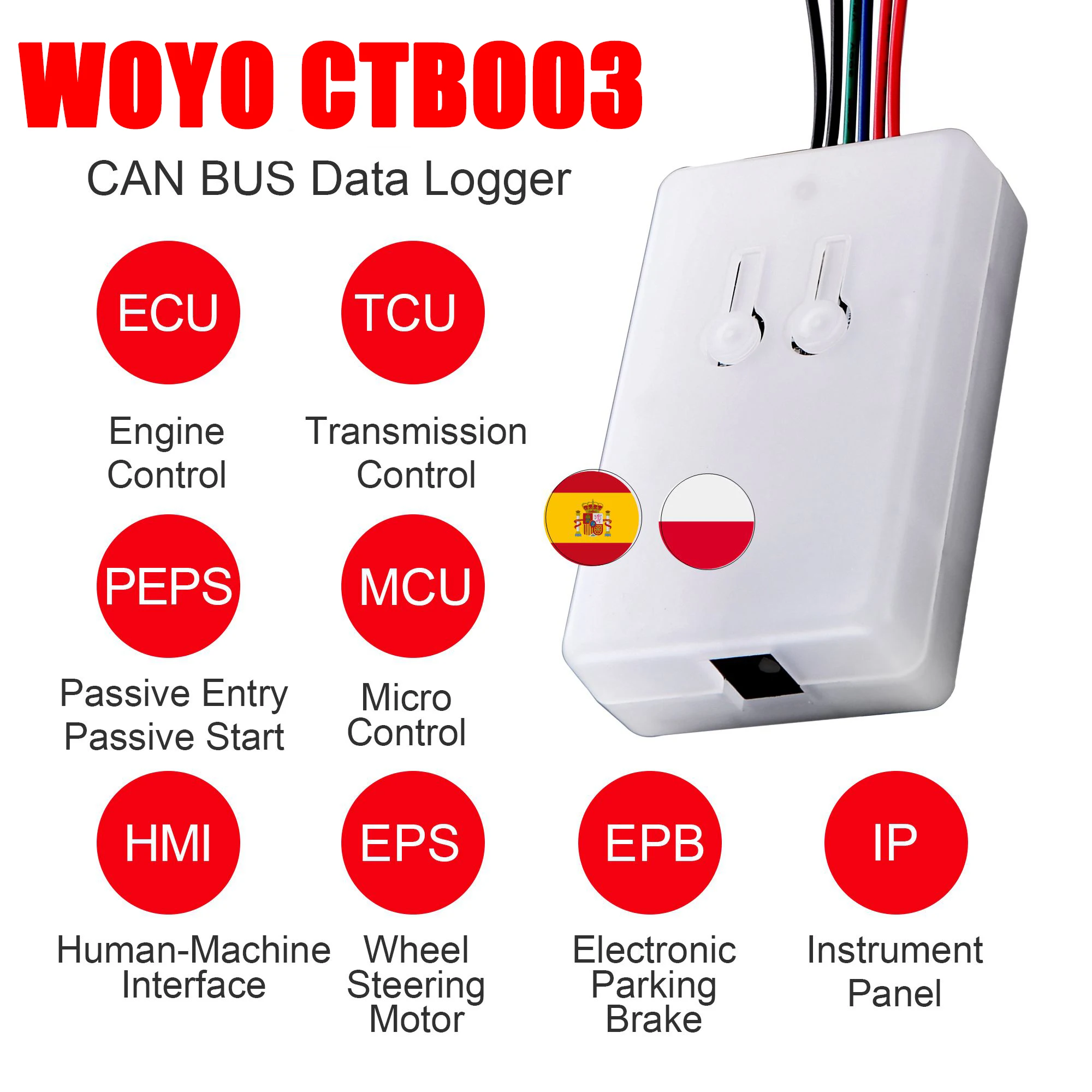 

WOYO CTB003 CAN Protocol Collection Recording and Playback Box CAN Protocol Collector for All Car CAN BUS Module