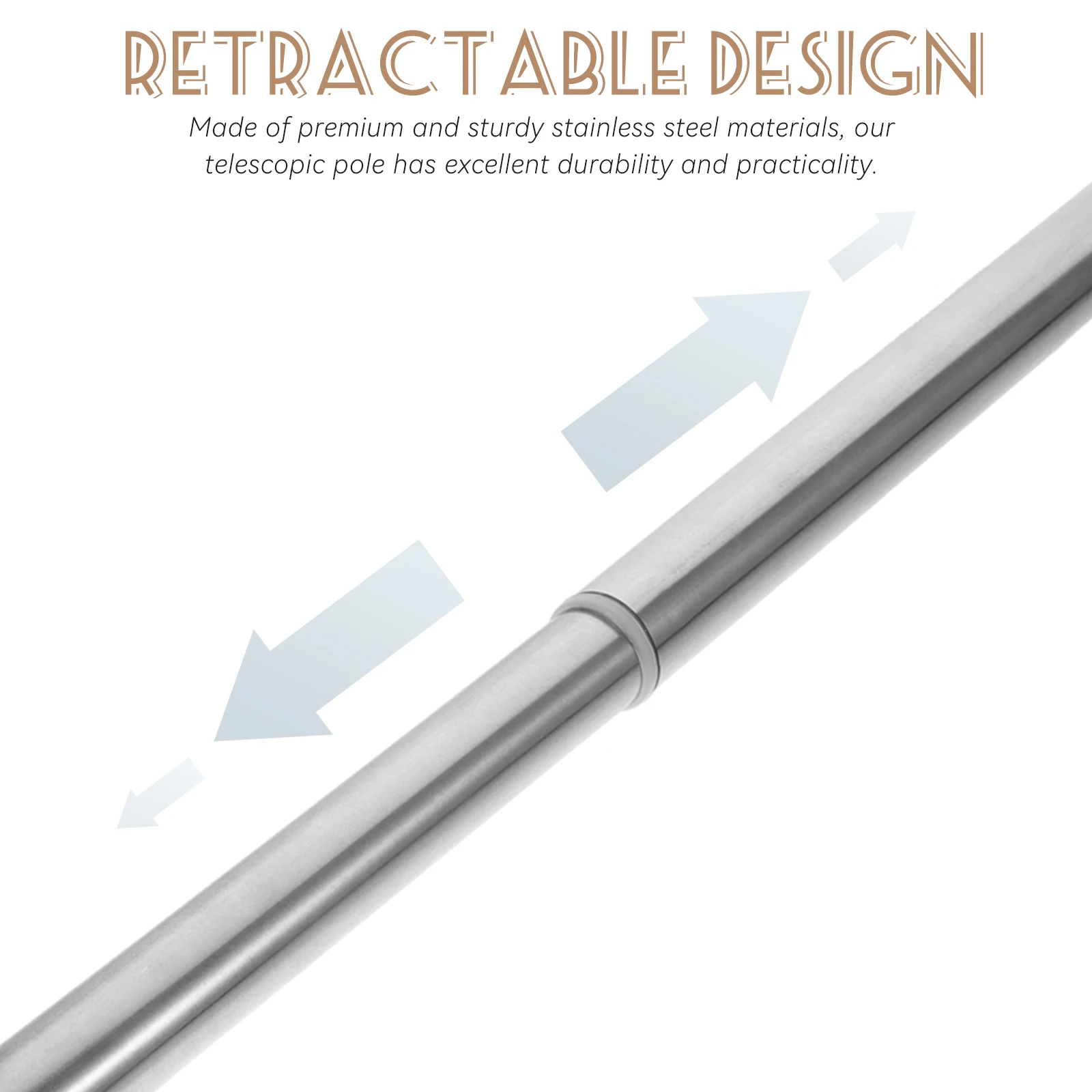 

Multi-Function Telescopic Stainless Steel Shower Curtain Rod Curved Tension Pole Matte Black Adjustable Clothes Drying Rod