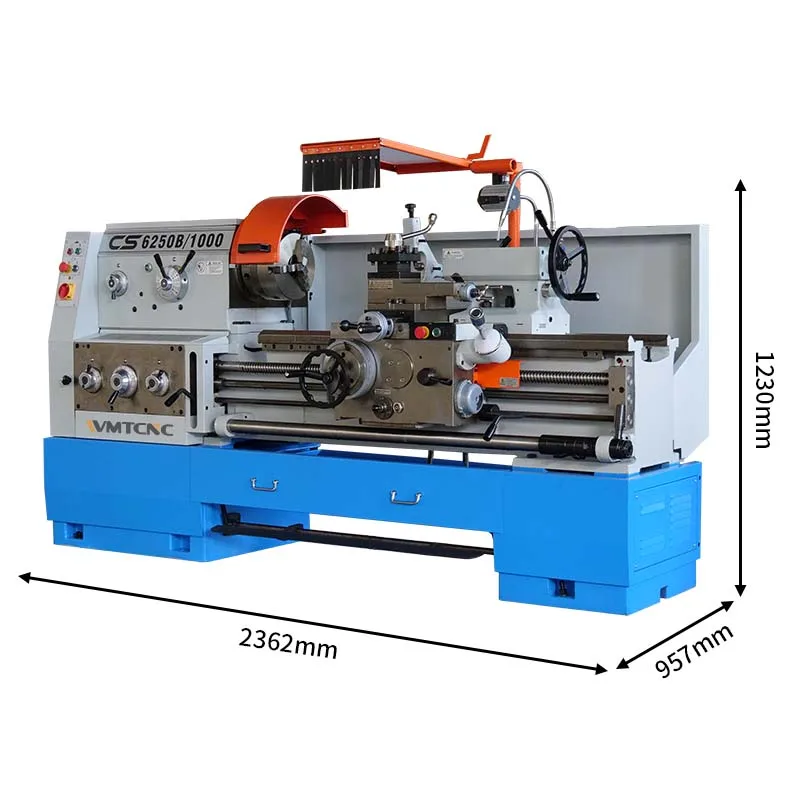 Airow CS6250BX1000 Medium Duty Turning Manual Metal Working Whole Multifunctional Large Bench Lathe Machine Professional
