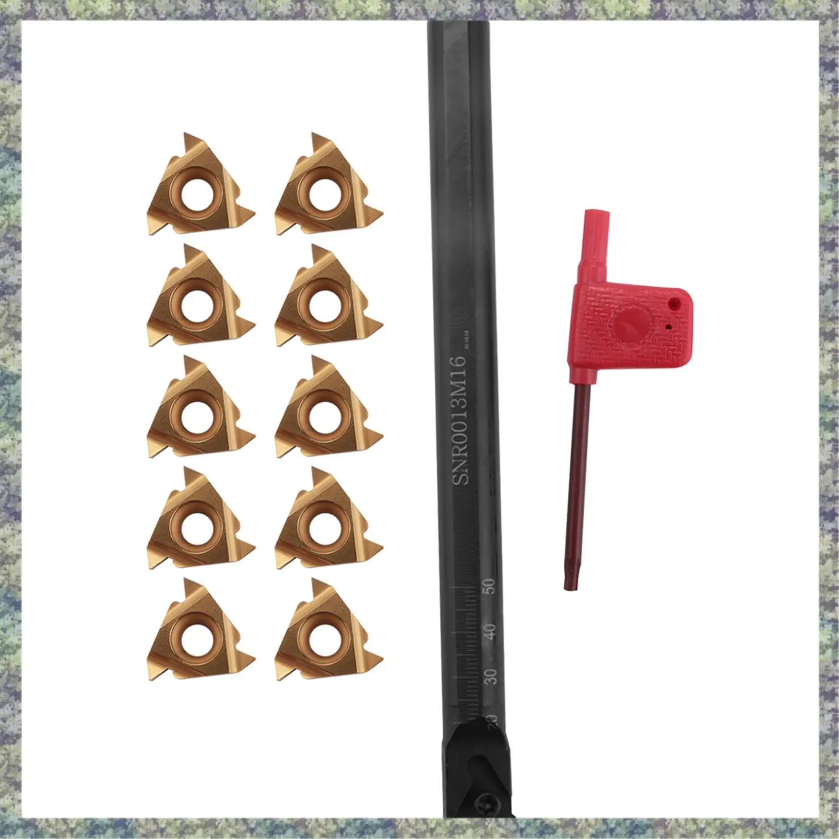 

WON 1/2 Inch Lathe Threading Boring Bar With 10Pcs 16IR AG60 Internal Threading Carbide Turning Inserts And T15 Wrench