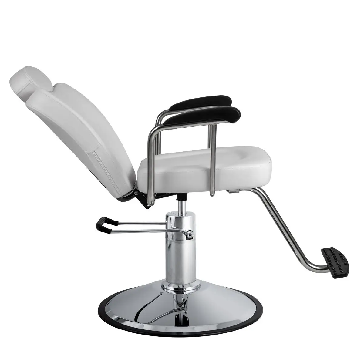 Milano All Purpose Reclining Salon Styling Chair Hydraulic Lift Adjustable Recline Removable Headrest Upholstered   Barber