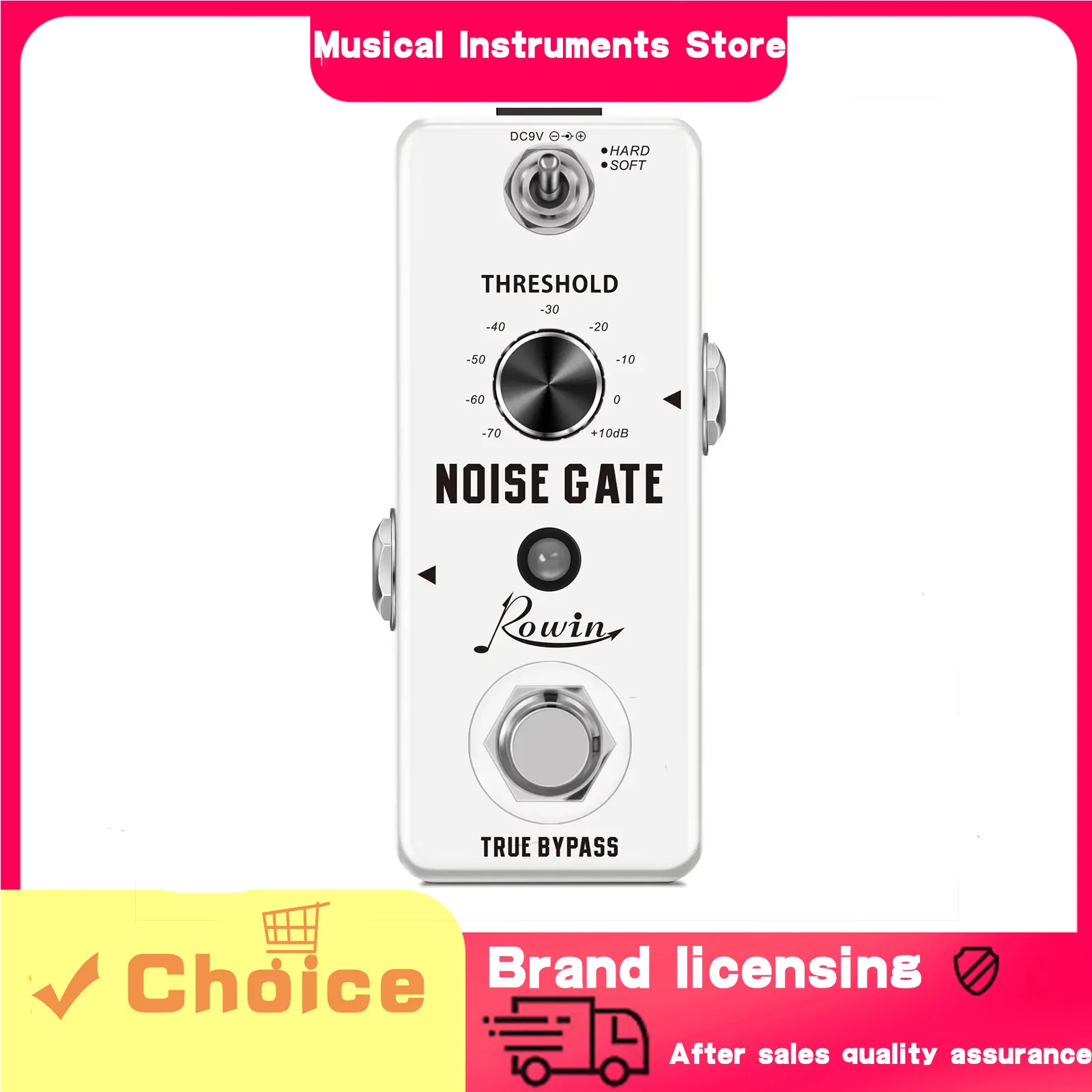 

Педаль эффектов для гитары ROWIN LEF-319, эффект шумоподавления, мини-размер, педаль True Bypass, аксессуары для электрогитары