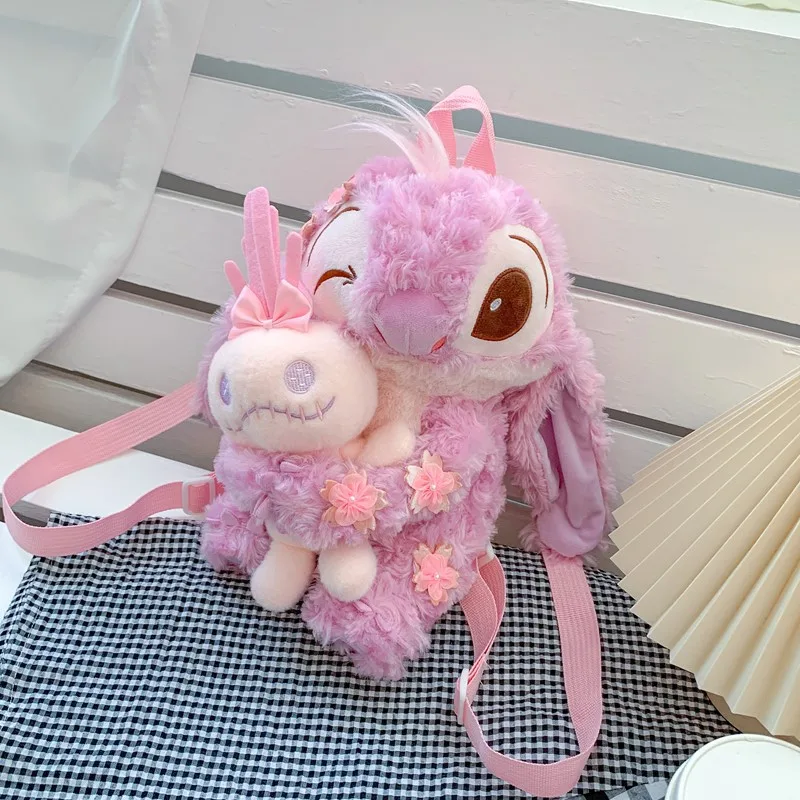 Nuevo Mochila de felpa rosa Sakura Stitch, muñeca, muñeca, mochila, dibujos animados, regalo bonito para niños