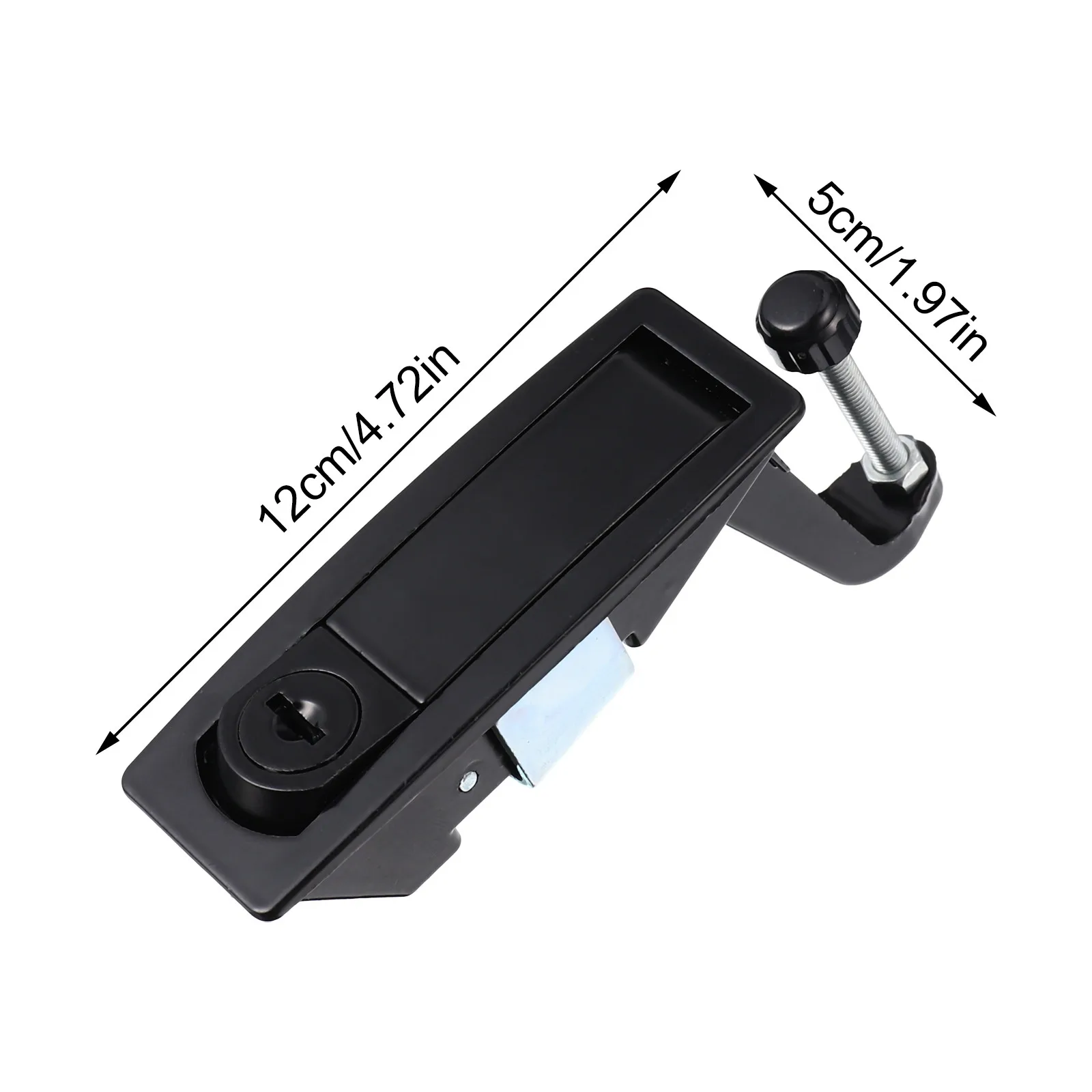 2Pcs Iron Cabinet Lock Compression Latch Zinc Alloy Adjustable Lever Lock Key Locking Flush Latch for Farm Vehicles Equipment