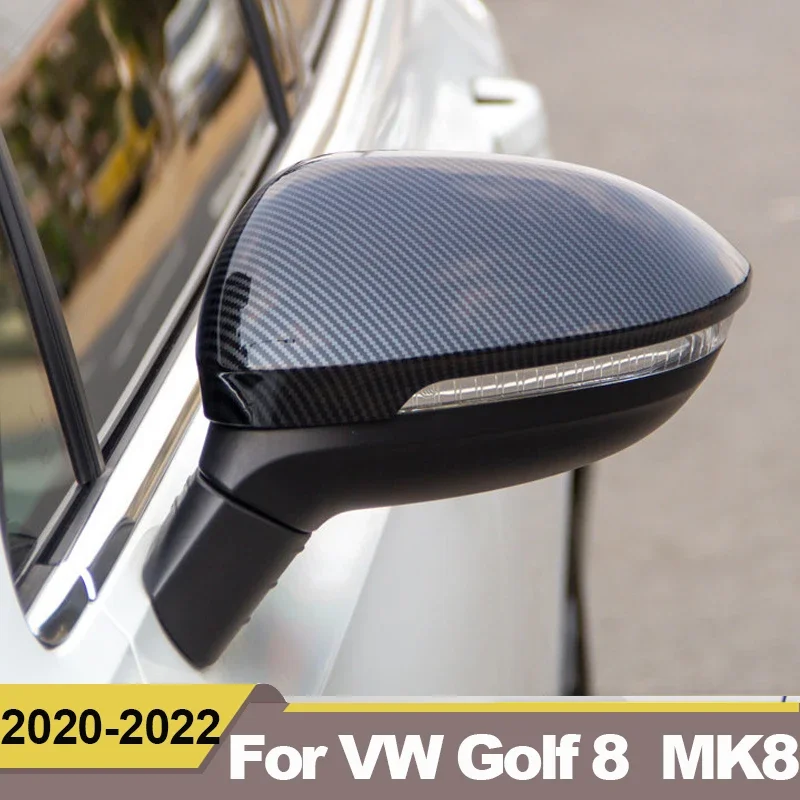 

For Volkawagen VW Golf 8 2020 2021 2022 2023 Car Side Wing Rearview Mirror Cap Cover Shell Trim ABS Plastic Chrome Accessories