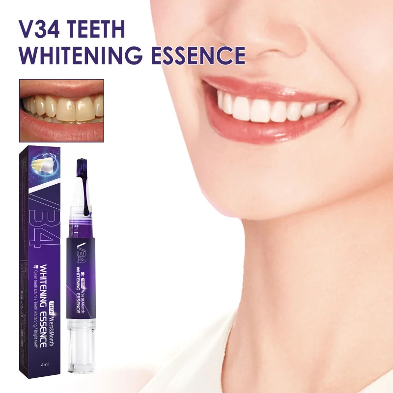 

V34 Purple Teeth Cleaning Pen - Cleanse Yellow & Tobacco Stains, Remove Tartar, Freshen Breath For Complete Oral Care