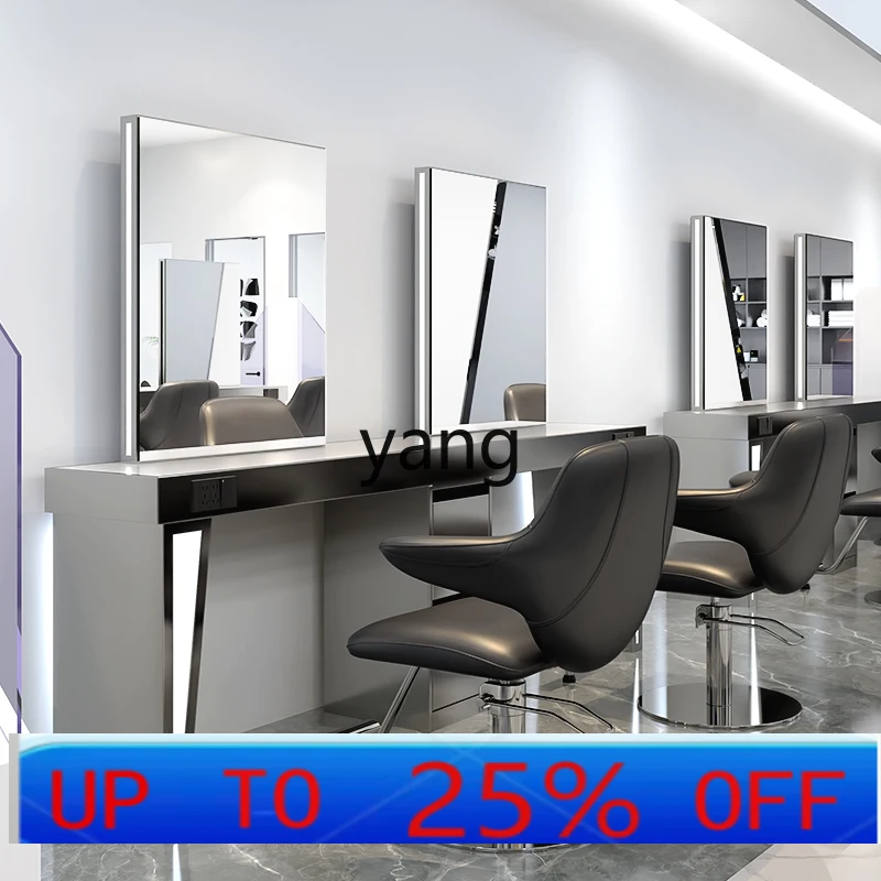 Lmm Barber Shop Mirror Table Hair Salon Special Integrated Cabinet Haircut Mirror Perm Dyeing Table