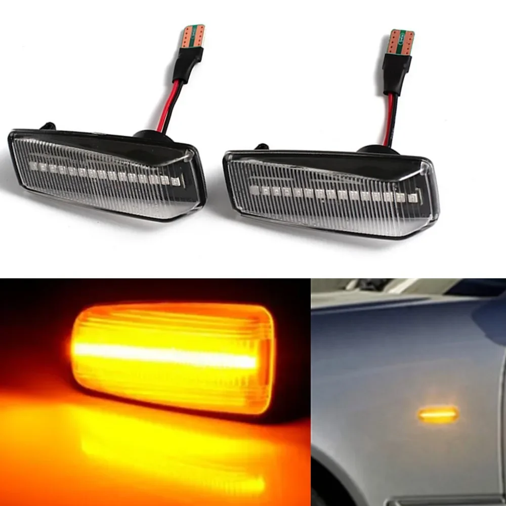 

2 шт. автомобильные динамические светодиодные боковые габаритные фонари, повторитель поворота, лампы для Mercedes Benz C E S SL CLASS W201 190 W202 W124 W140 R129
