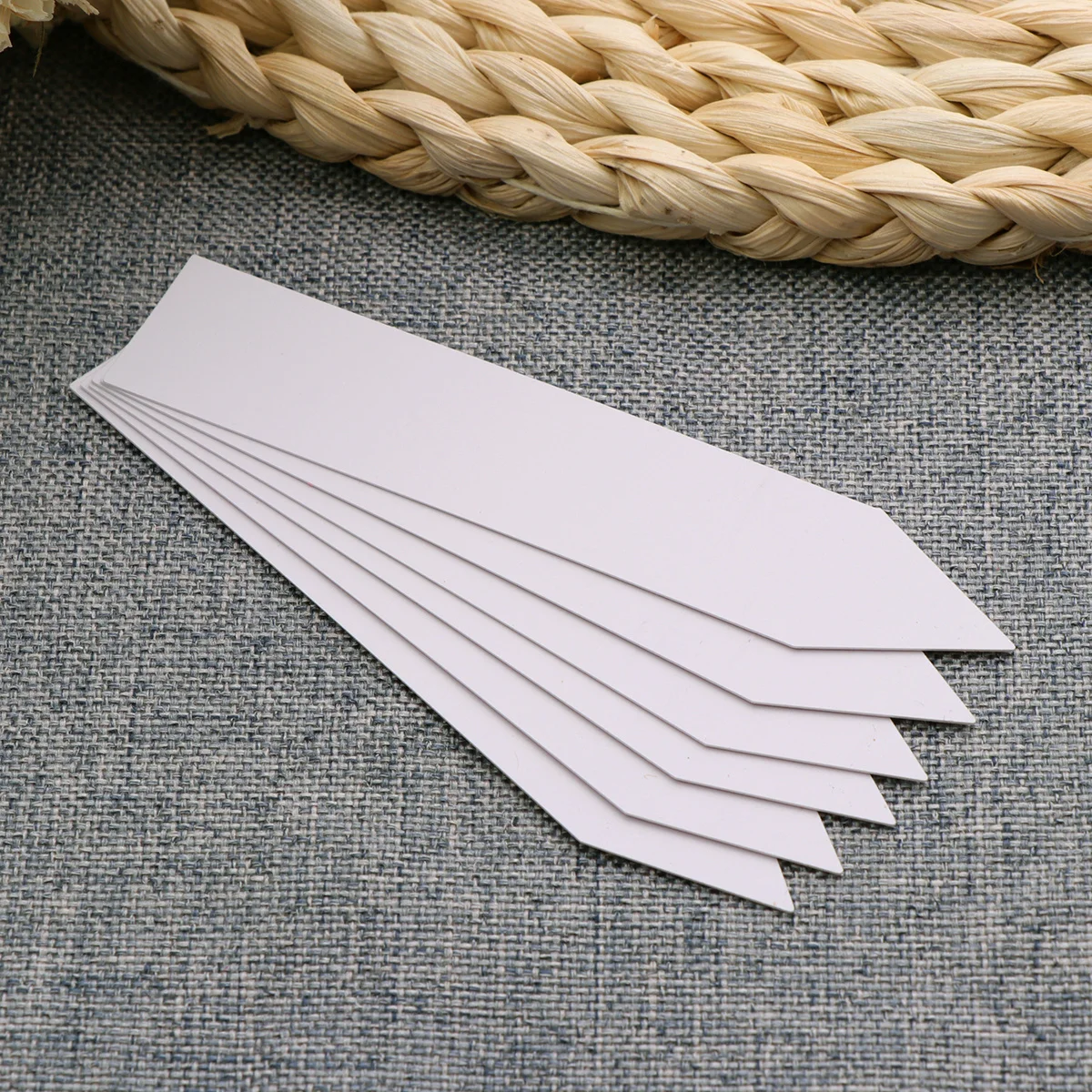 Étiquettes pour plantes de jardin, 100 pièces, blanches, 2x10cm, en Pvc, durables, résistantes aux Uv, finition mate, marqueurs en plastique réutilisables pour pépinière et intérieur