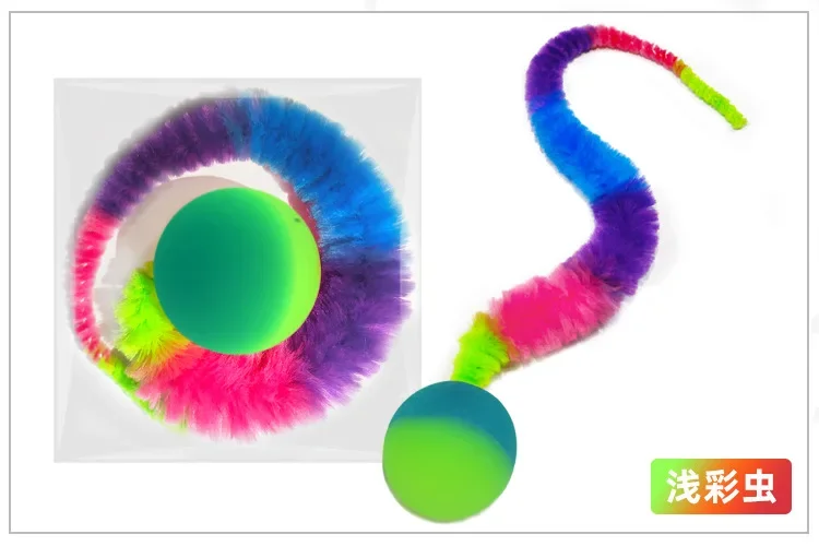 1/5/10PCS Cat interactive toys Tickle Cat Colorful bouncing ball Pet supplies Puzzle teasing indoor cat caterpillar elastic toy