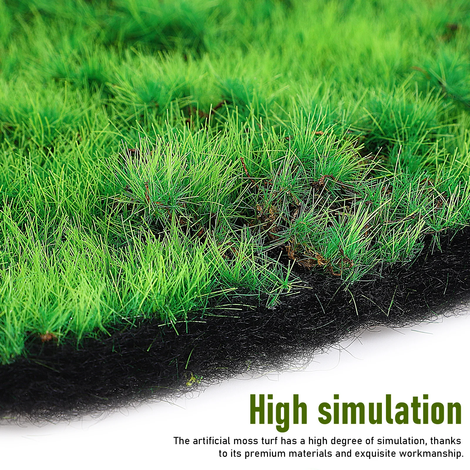 

Искусственный моховой газон, высокая имитация, простая установка, прочный, с низким содержанием обслуживания, домашний и уличный декор, аксессуар для микропейзажа