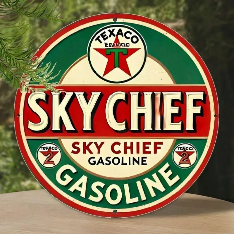 Vintage Sky Chief Metal Tin Sign Retro Americana Wall Decor Garage Art,1pc