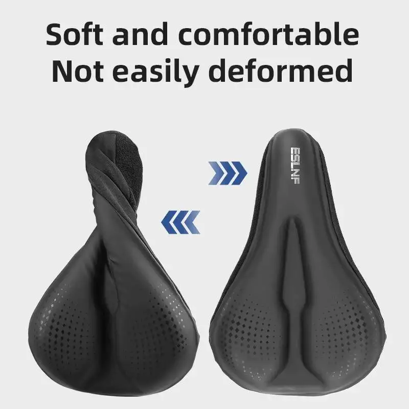 ESLNF Gel Soft Bike Anti-slip Waterproof Saddle Cover Cushion Padded Sport Bicycle Outdoor Shock Absorption Padded Seat Cover