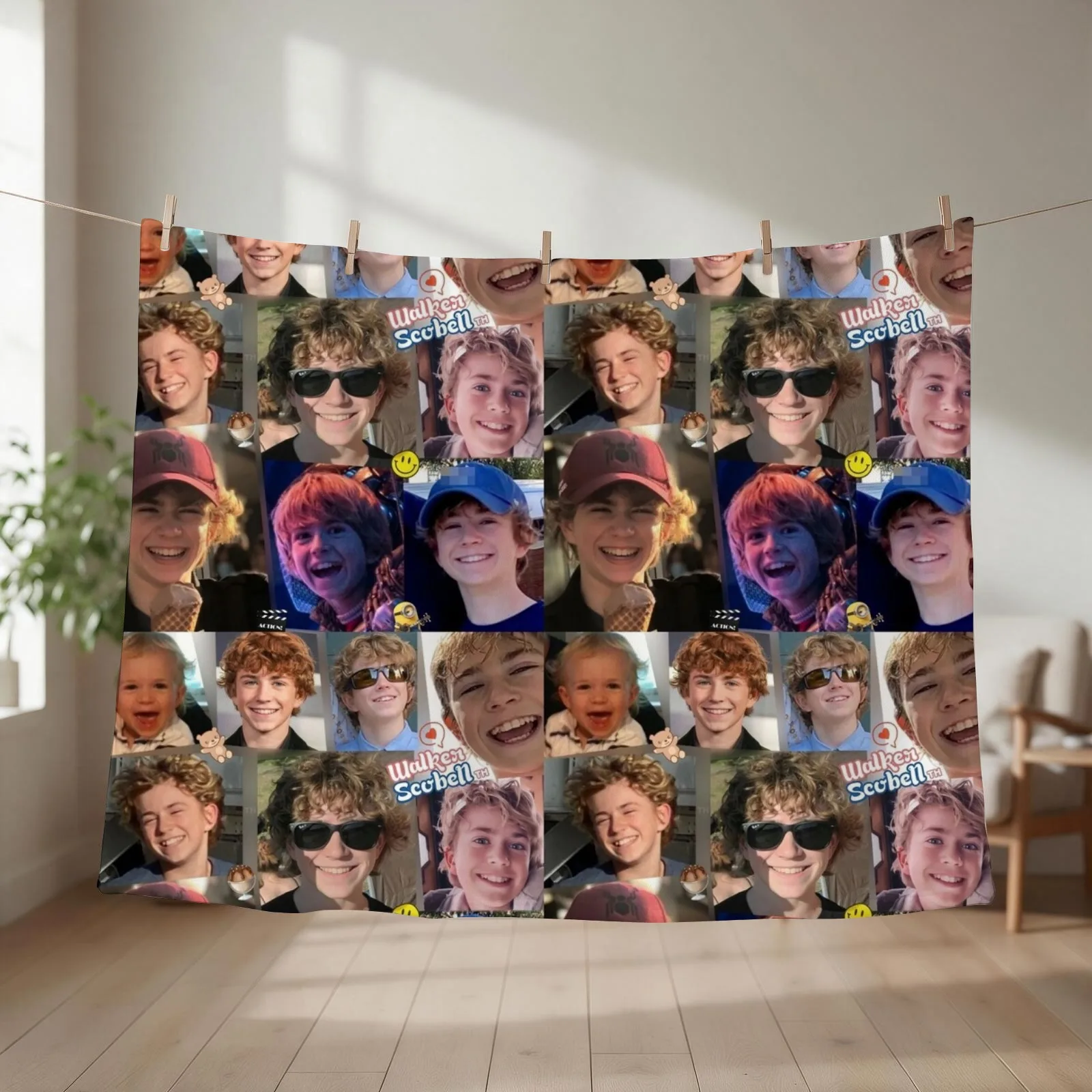 Percy Jackson walker scobell collage Throw Blanket couch cozy soft plush fuzzy picnic outdoor blanket