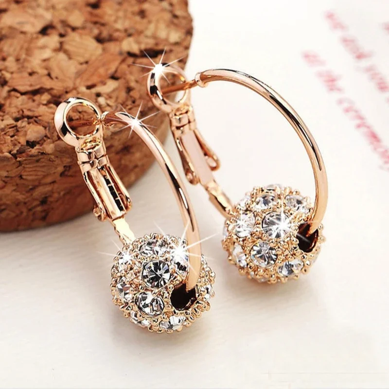 Fashion Trend Earrings Zircon Pendant Earrings Shiny Earrings for Women's Wedding Betrothal Bride Jewelry Birthday Gift