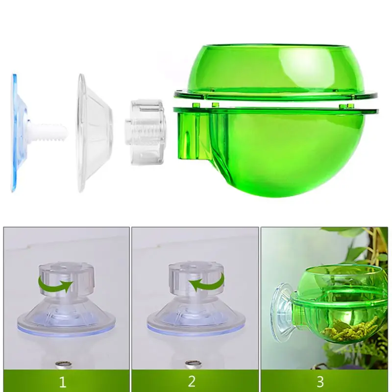 LXAF Reptiles Feeder Drinker with Suction Cup Anti-Escape Reptiles Food Bowl For Tortoise Gecko Snakes Chameleon Iguana