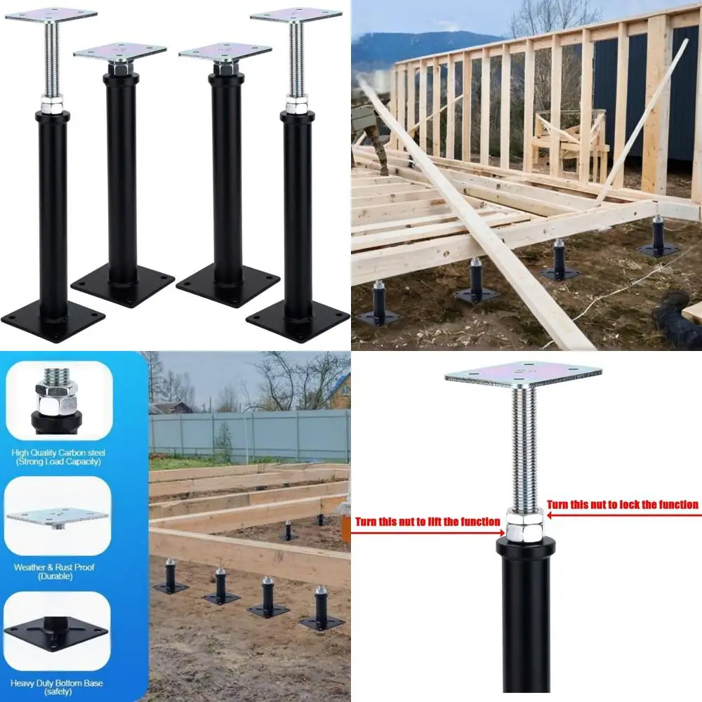 

Adjustable 4-Pack Floor Jacks for 12.5-16.5 Inch Lift Supports, Ideal for Vehicle Adjustments and Leveling